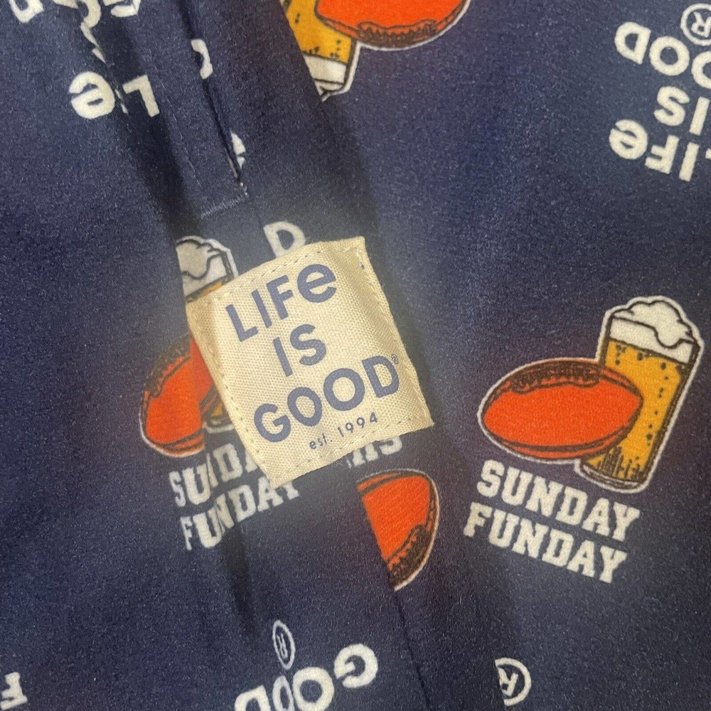 Men's LIFE IS GOOD BEER FOOTBALL Sunday Funday Pajama PJ Lounge Pants Size M